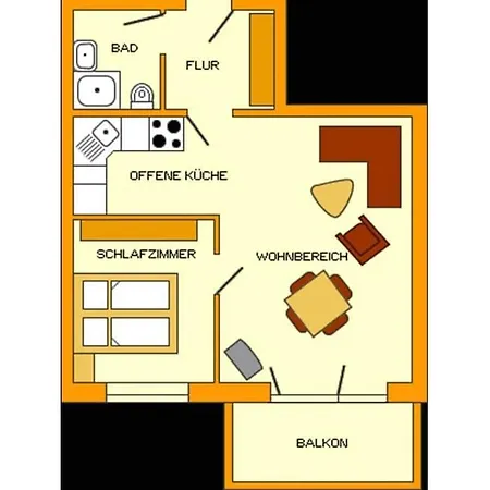 Ferienwohnung Mit 1 Schlafzimmer 度假居 *
